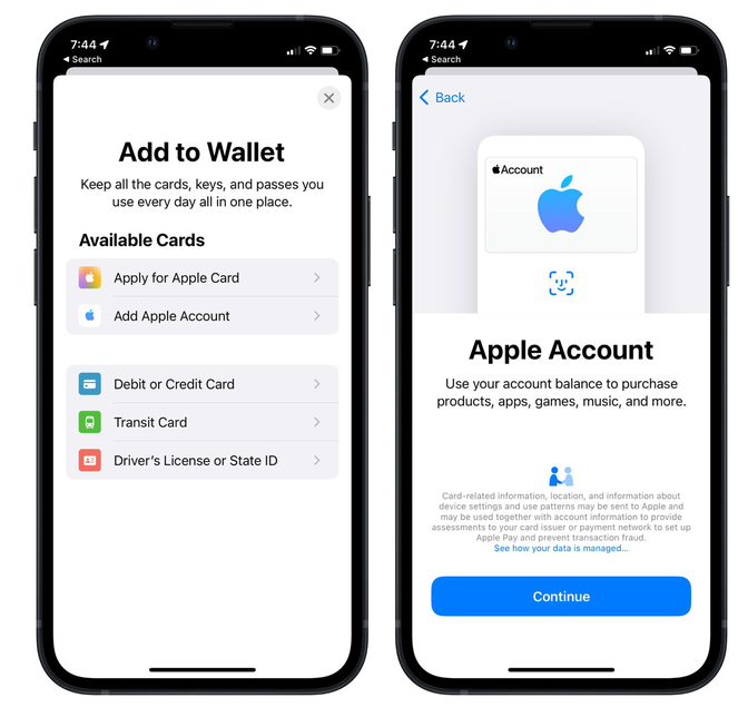 滨州苹果手机维修分享iOS 15.5钱包App如何添加 Apple 账户 